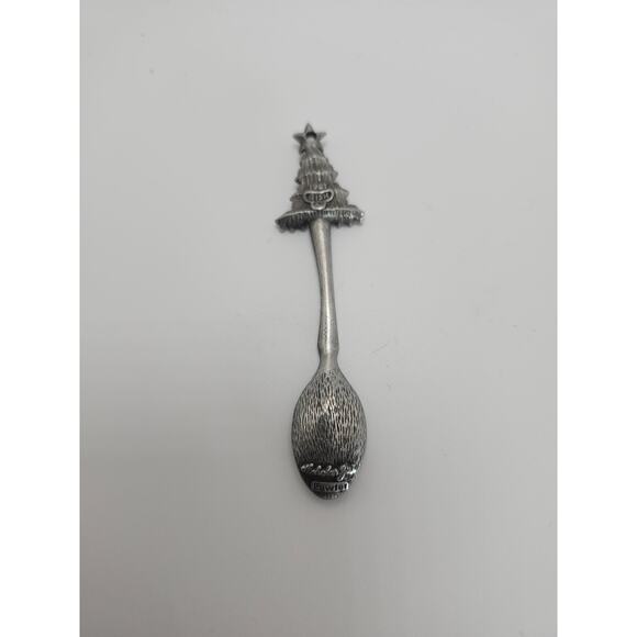 1981 Gish Pewter Merry Christmas Tree Collector Spoon Snowflake Vintage Holidays - Picture 6 of 8